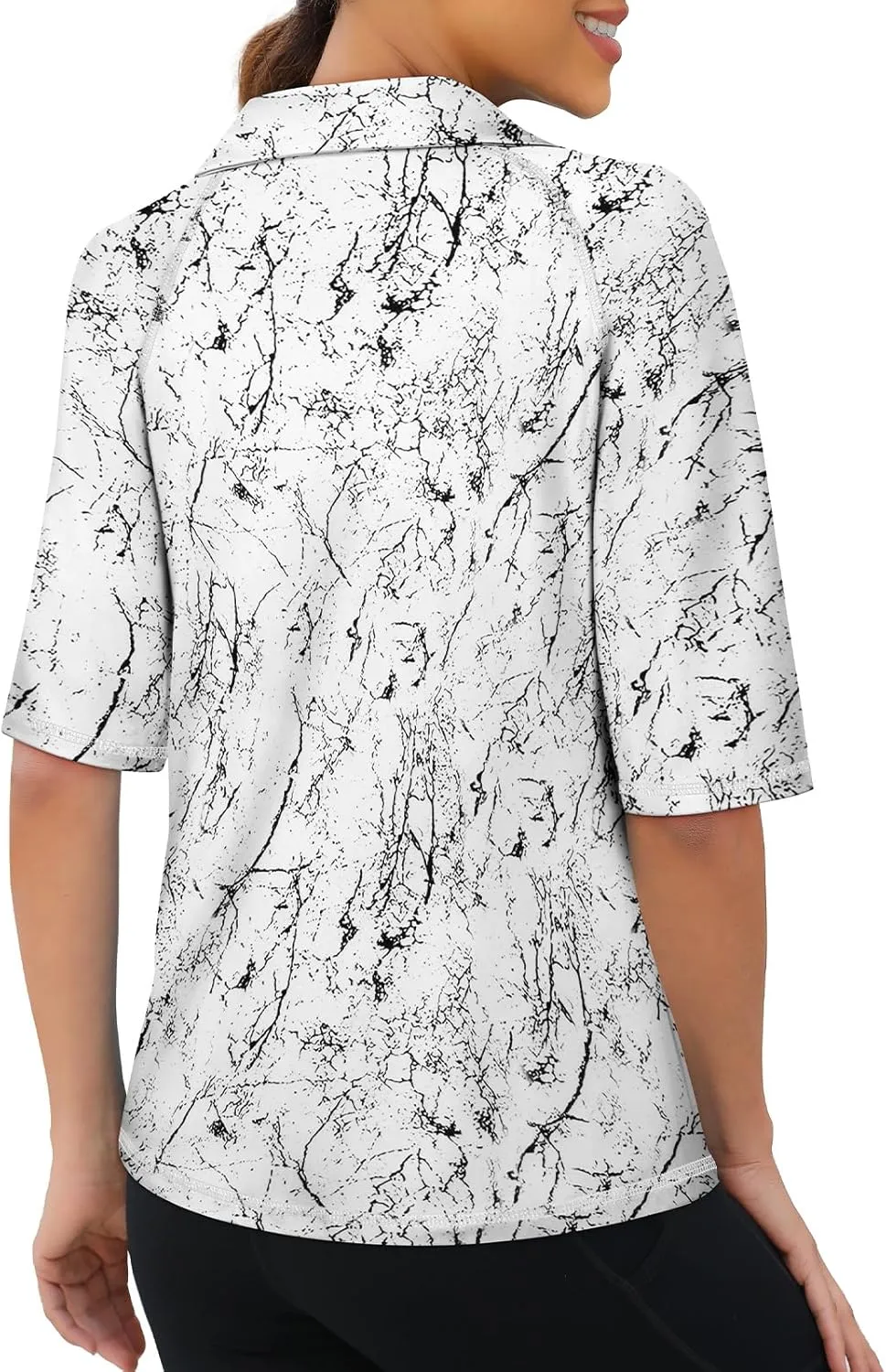 Viracy Half Sleeve Womens Golf Polo Shirts 1/4 Zip Up Moisture Wicking Running Workout Tops