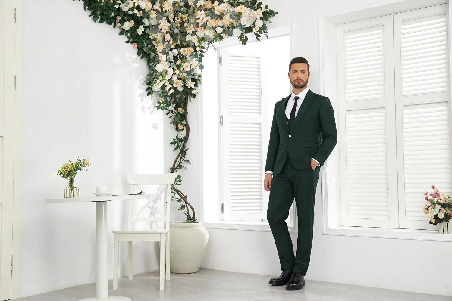 Wangyue 3 Piece Men's Suits Slim Fit Suits for Men Double Breasted Suit Men Wedding Prom