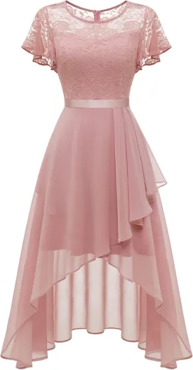 Wedtrend Women's Formal Dress Ruffle Cocktail Party Dress Flutter Sleeve Fall Wedding Guest Dress