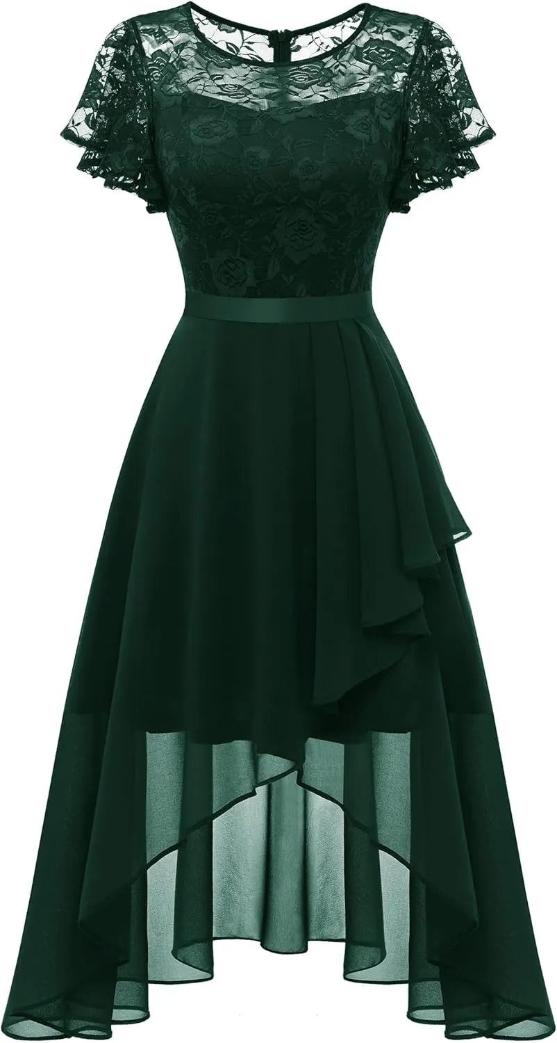 Wedtrend Women's Formal Dress Ruffle Cocktail Party Dress Flutter Sleeve Fall Wedding Guest Dress