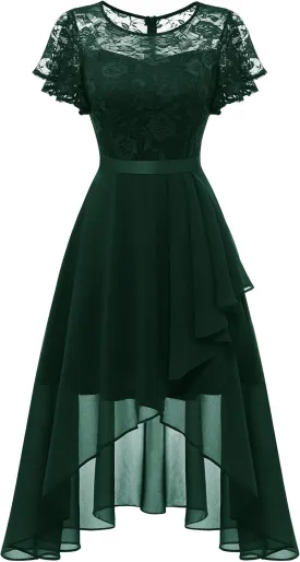 Wedtrend Women's Formal Dress Ruffle Cocktail Party Dress Flutter Sleeve Fall Wedding Guest Dress