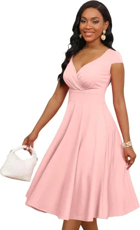 Women Short 1950s Retro Vintage Cocktail Wedding Guest Party Dress for Women