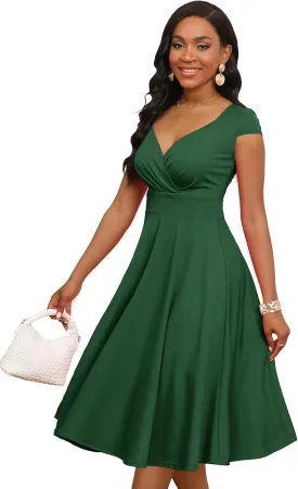 Women Short 1950s Retro Vintage Cocktail Wedding Guest Party Dress for Women