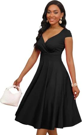 Women Short 1950s Retro Vintage Cocktail Wedding Guest Party Dress for Women