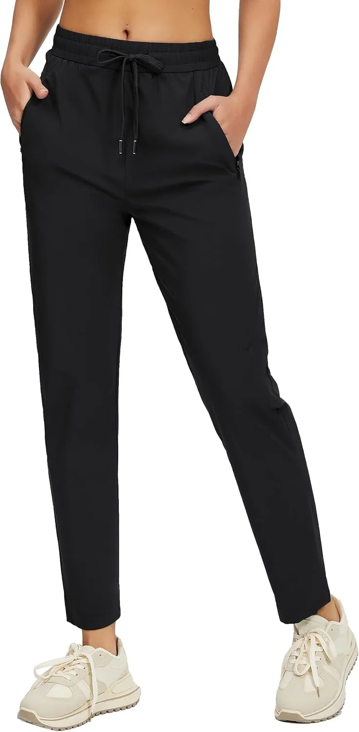 Womens Athletic Pants Lightweight Quick Dry Jogging Pants with Pockets for Lounge, Workout, Hikking, Golf, Travel