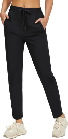 Womens Athletic Pants Lightweight Quick Dry Jogging Pants with Pockets for Lounge, Workout, Hikking, Golf, Travel