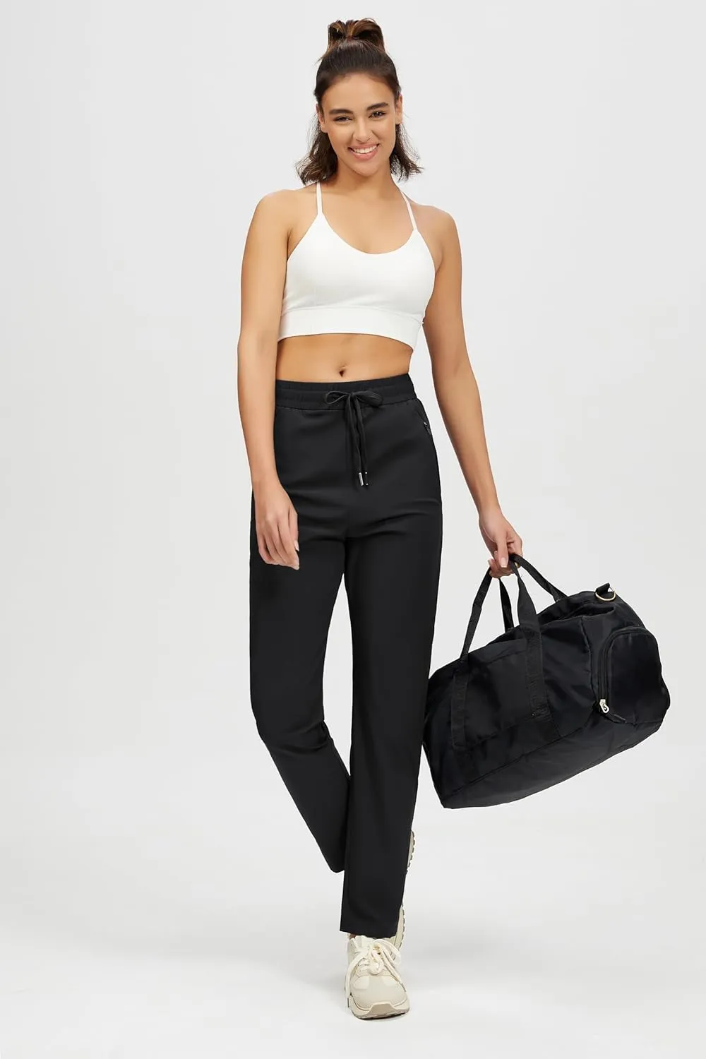 Womens Athletic Pants Lightweight Quick Dry Jogging Pants with Pockets for Lounge, Workout, Hikking, Golf, Travel