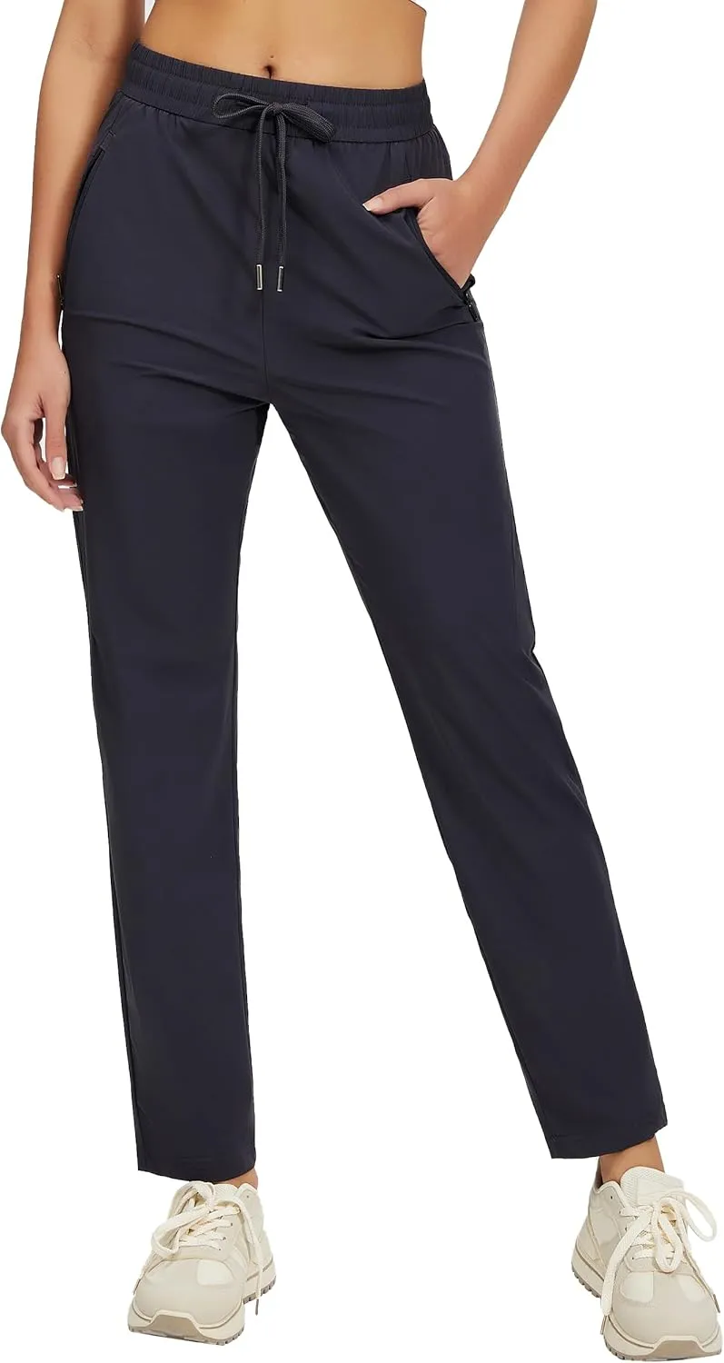 Womens Athletic Pants Lightweight Quick Dry Jogging Pants with Pockets for Lounge, Workout, Hikking, Golf, Travel