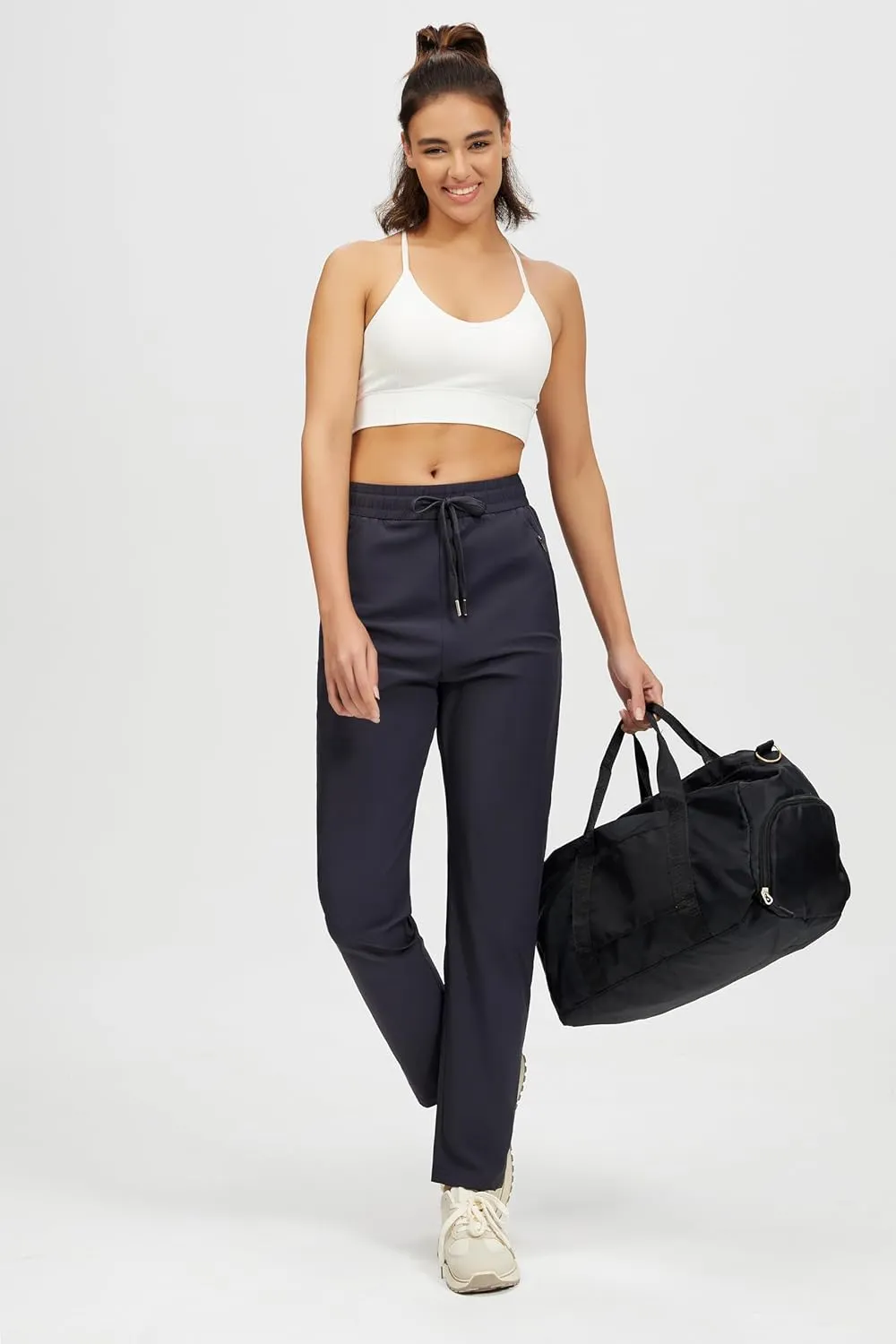 Womens Athletic Pants Lightweight Quick Dry Jogging Pants with Pockets for Lounge, Workout, Hikking, Golf, Travel