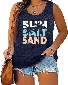 Women's Plus Size Summer Pineapple Sunglasses Tank Tops Hawaiian Graphic Printed Tees Sleeveless Vacation T Shirt Blouse Top