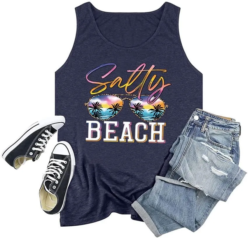 Women's Plus Size Summer Pineapple Sunglasses Tank Tops Hawaiian Graphic Printed Tees Sleeveless Vacation T Shirt Blouse Top