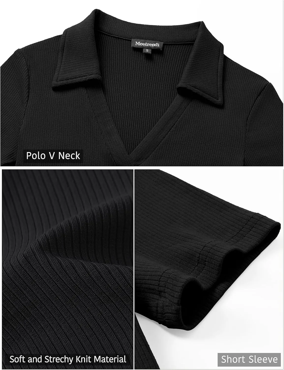 Womens Short Sleeve Business Casual Tops Summer V Neck Polo Work Shirts 2025 Fitted Basic Collared Shirt