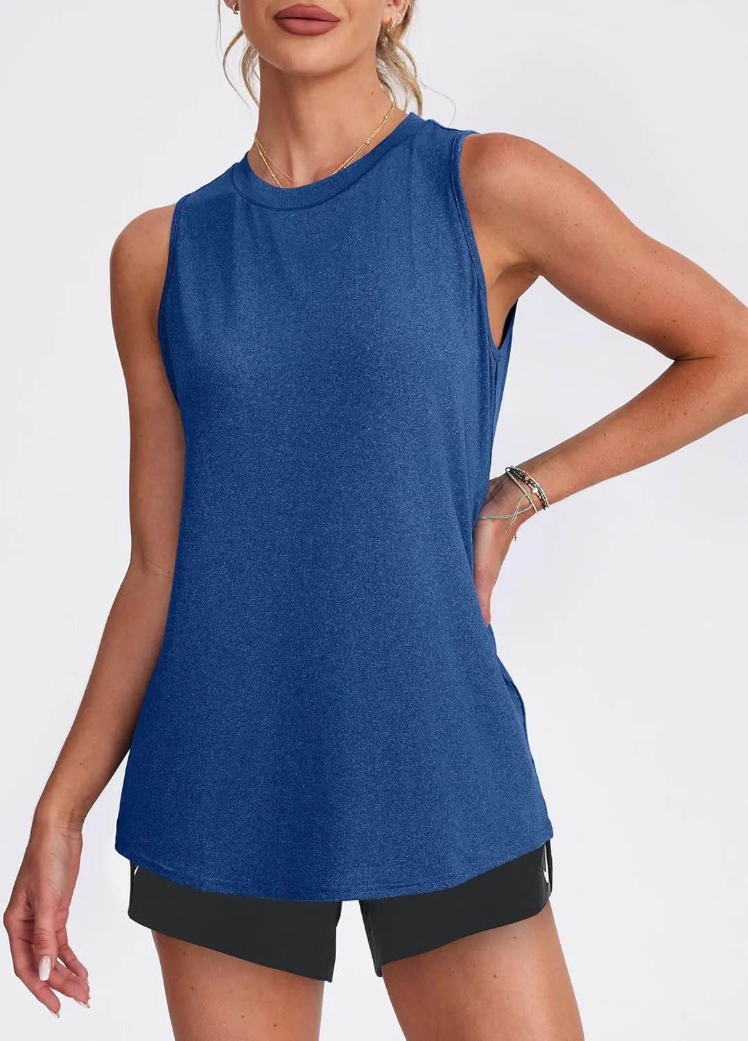 Womens Workout Tank Tops Lightweight Sleeveless Shirts for Women Loose Fit Tops for Athletic Running Tennis Yoga