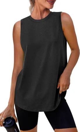 Womens Workout Tank Tops Lightweight Sleeveless Shirts for Women Loose Fit Tops for Athletic Running Tennis Yoga