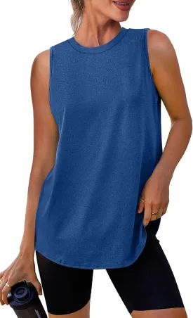 Womens Workout Tank Tops Lightweight Sleeveless Shirts for Women Loose Fit Tops for Athletic Running Tennis Yoga