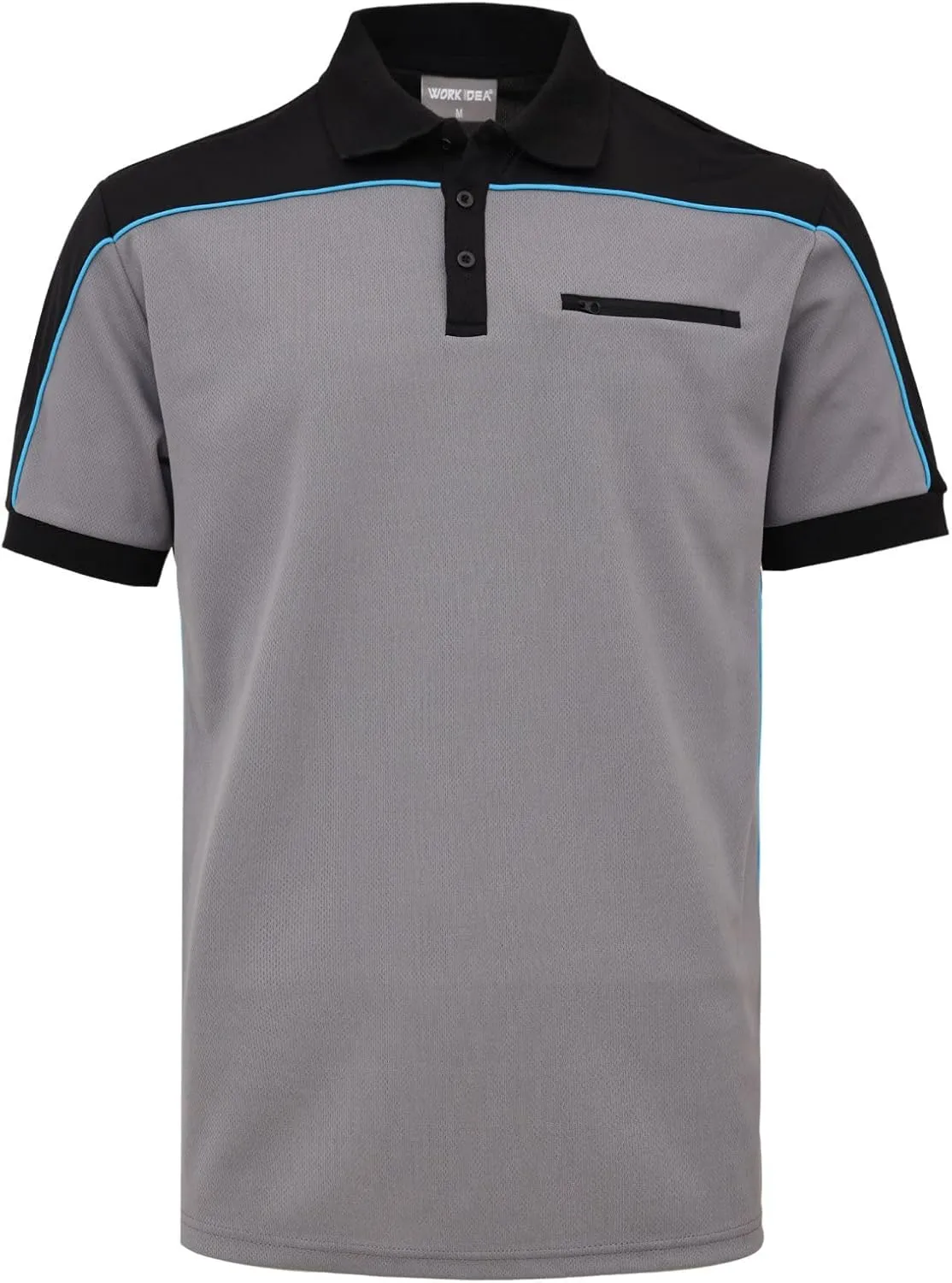 WORK IDEA Men's Polo Shirt Short Sleeve Breathable Work Shirts Golf Polo Tennis T-Shirt Tops