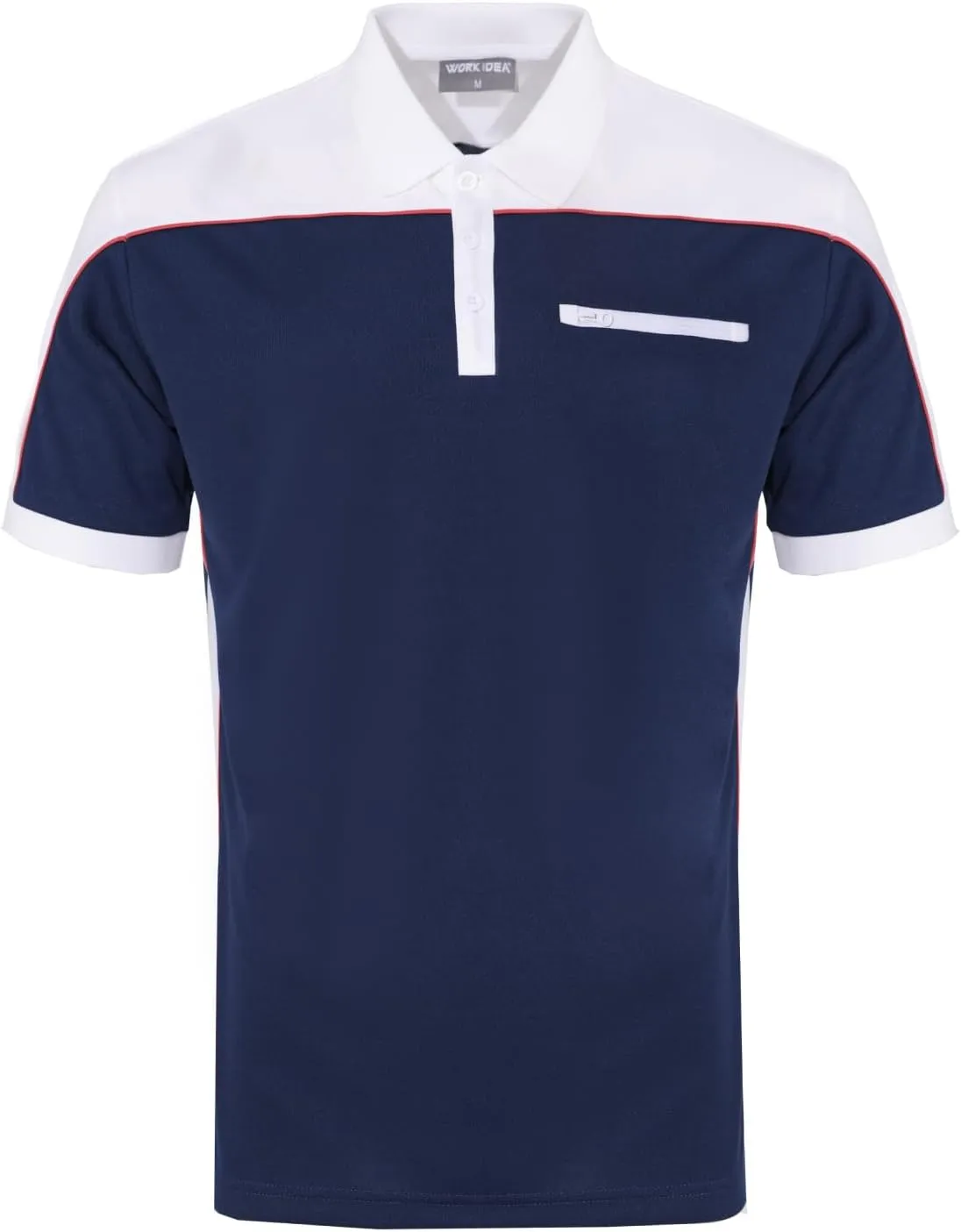 WORK IDEA Men's Polo Shirt Short Sleeve Breathable Work Shirts Golf Polo Tennis T-Shirt Tops