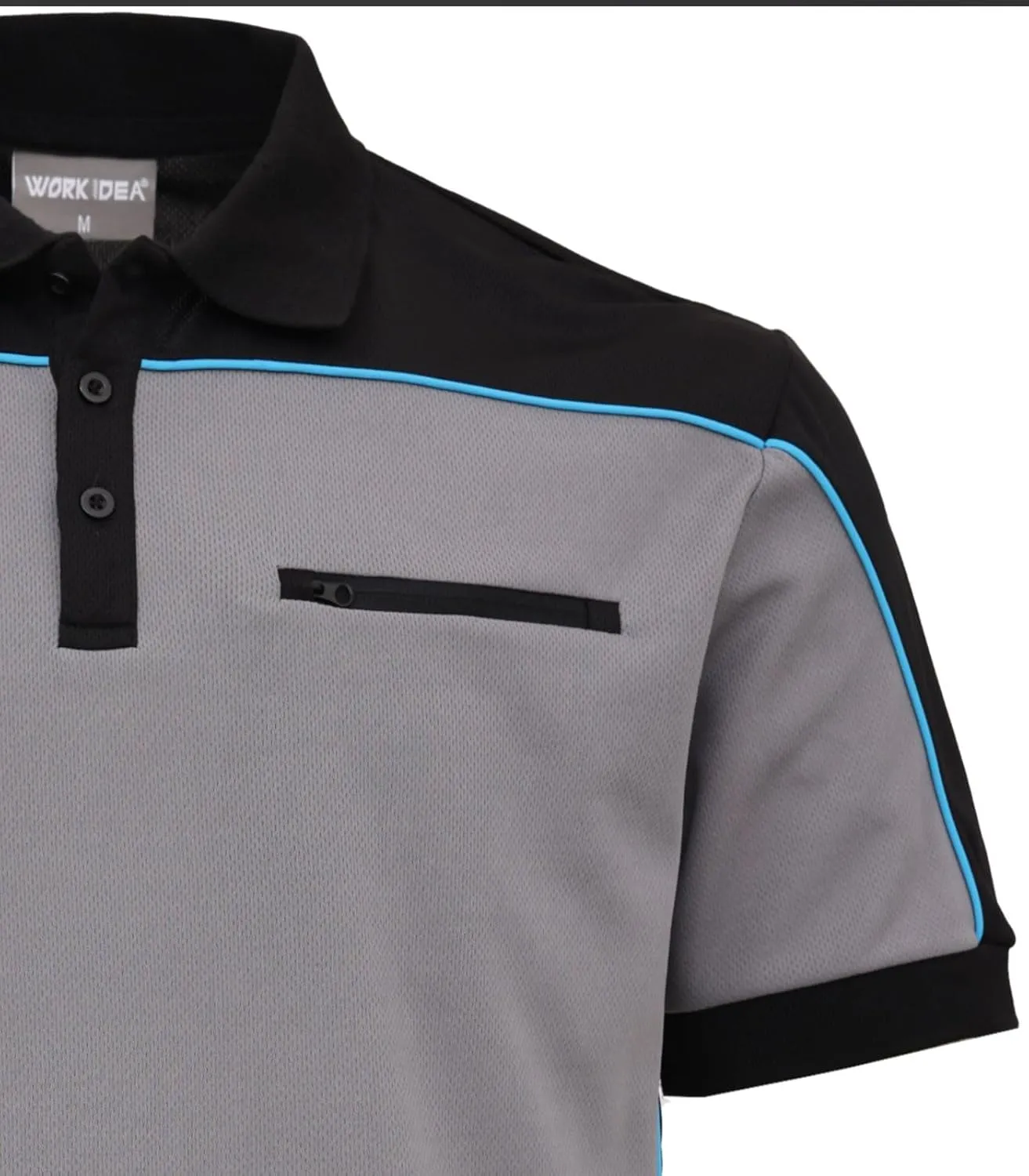 WORK IDEA Men's Polo Shirt Short Sleeve Breathable Work Shirts Golf Polo Tennis T-Shirt Tops