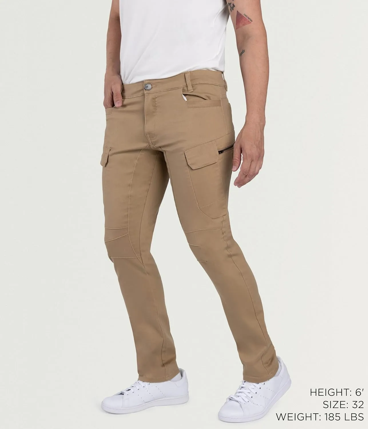 X RAY Men's Stretch Cargo Pants, Casual Flex Hiking Multi-Pocket Tactical Work Slim Fit Cargo Pants for Men