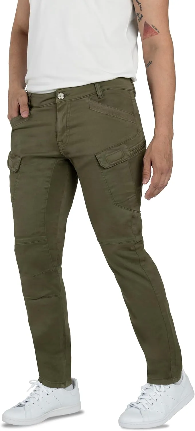 X RAY Men's Stretch Cargo Pants, Casual Flex Hiking Multi-Pocket Tactical Work Slim Fit Cargo Pants for Men