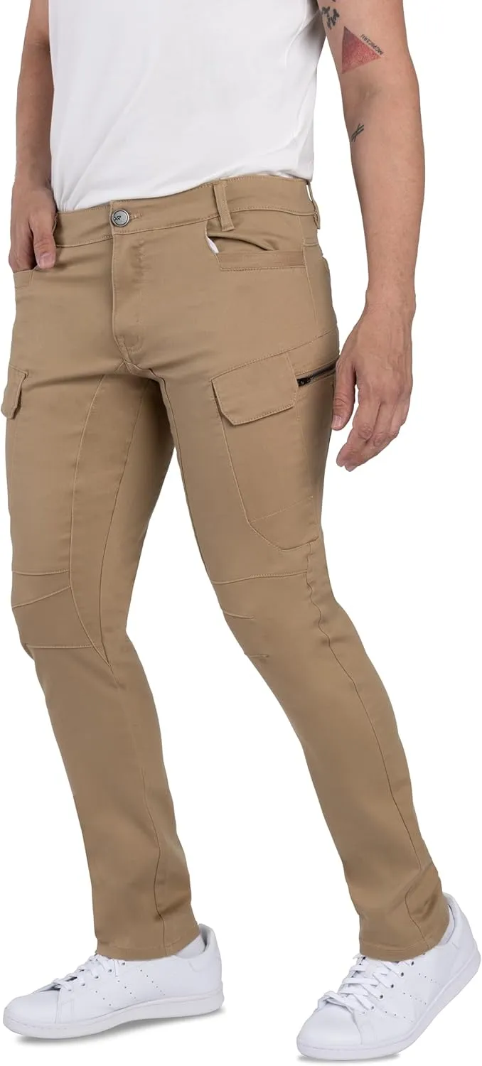 X RAY Men's Stretch Cargo Pants, Casual Flex Hiking Multi-Pocket Tactical Work Slim Fit Cargo Pants for Men