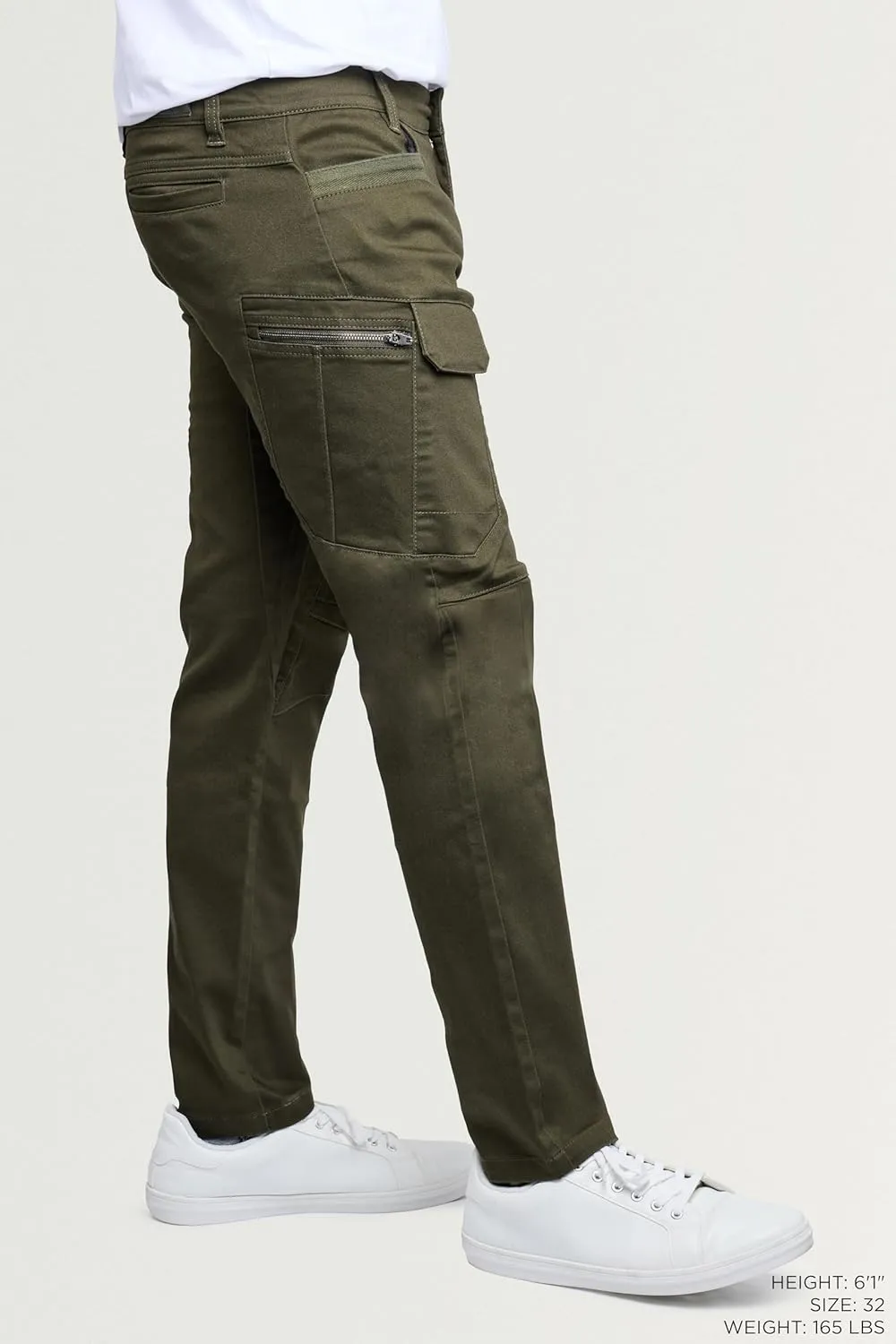 X RAY Men's Stretch Cargo Pants, Casual Flex Hiking Multi-Pocket Tactical Work Slim Fit Cargo Pants for Men
