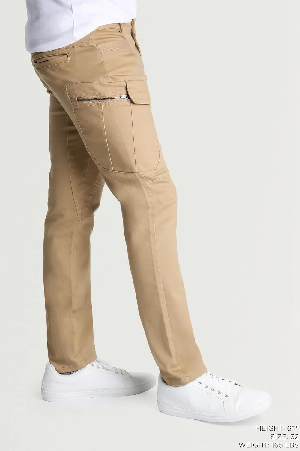 X RAY Men's Stretch Cargo Pants, Casual Flex Hiking Multi-Pocket Tactical Work Slim Fit Cargo Pants for Men