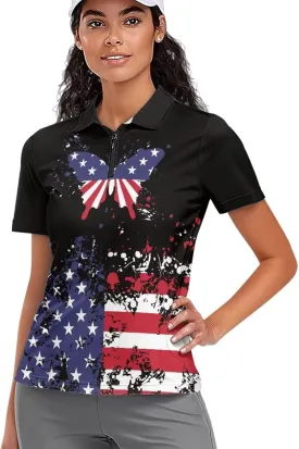 YEXIATODO Short Sleeves Workout Shirts for Women Half Zip Up Athletic Golf Shirts Running Outdoor Tops XS-2XL