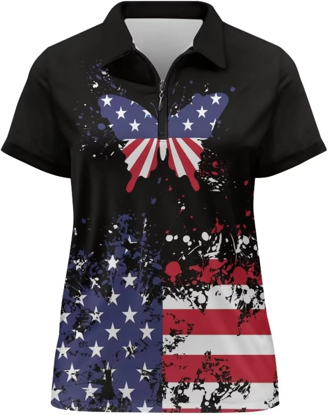 YEXIATODO Short Sleeves Workout Shirts for Women Half Zip Up Athletic Golf Shirts Running Outdoor Tops XS-2XL