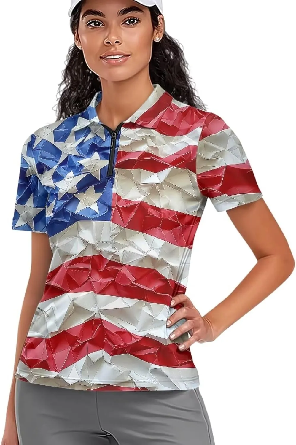 YEXIATODO Short Sleeves Workout Shirts for Women Half Zip Up Athletic Golf Shirts Running Outdoor Tops XS-2XL