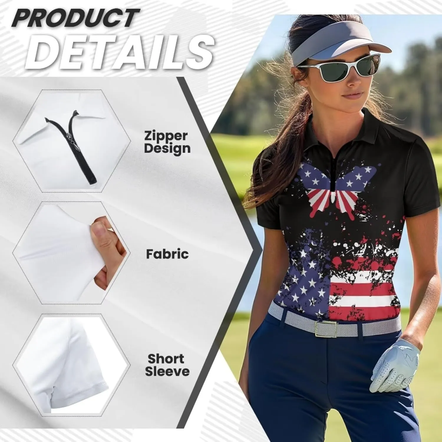 YEXIATODO Short Sleeves Workout Shirts for Women Half Zip Up Athletic Golf Shirts Running Outdoor Tops XS-2XL