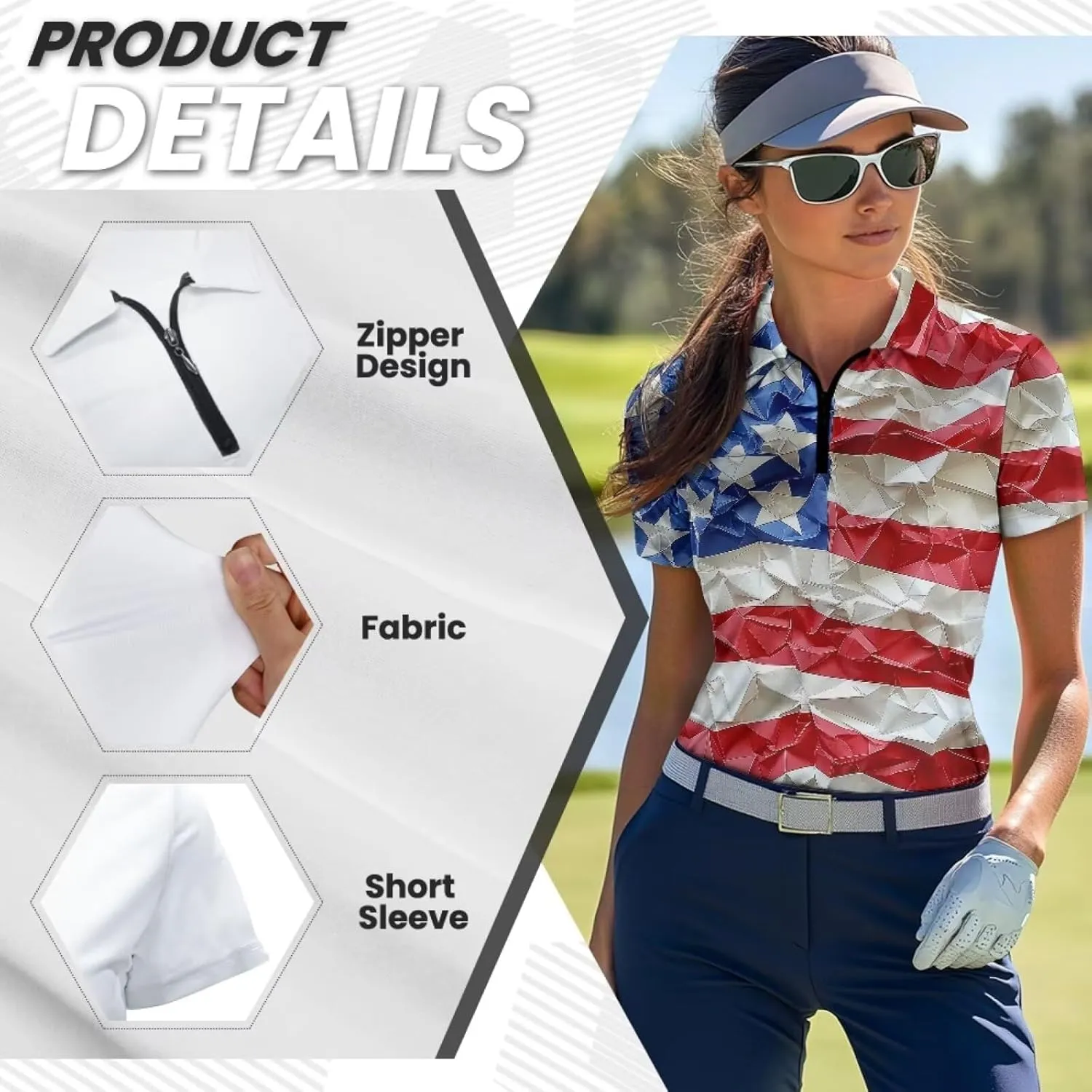 YEXIATODO Short Sleeves Workout Shirts for Women Half Zip Up Athletic Golf Shirts Running Outdoor Tops XS-2XL