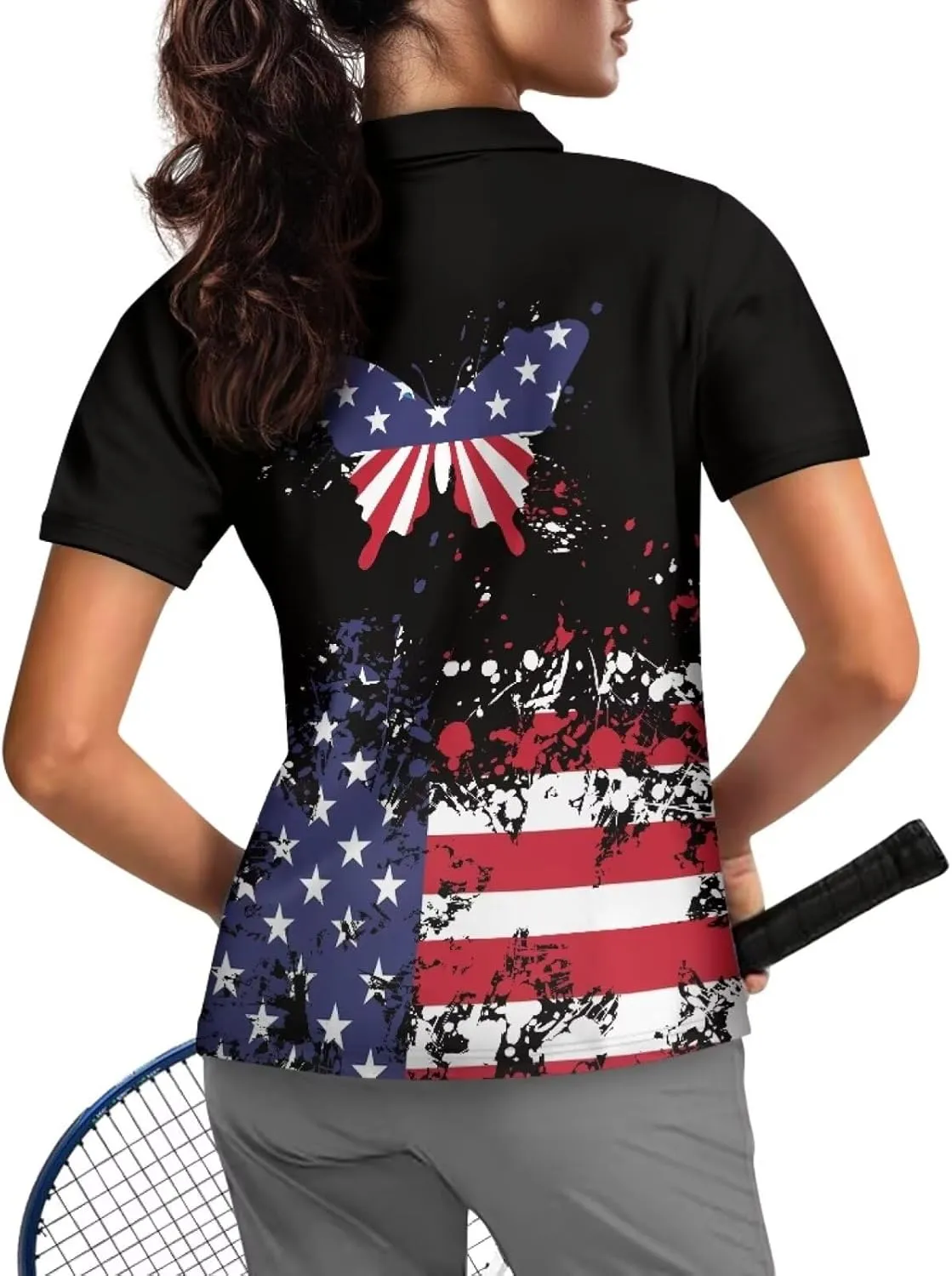 YEXIATODO Short Sleeves Workout Shirts for Women Half Zip Up Athletic Golf Shirts Running Outdoor Tops XS-2XL