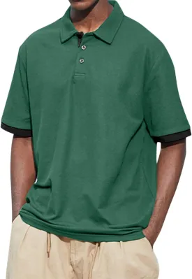 Ymosrh Men's Summer Golf Polo Shirts Short Sleeve Tennis Shirts Casual T-Shirts Work Business Shirts, M-4XL