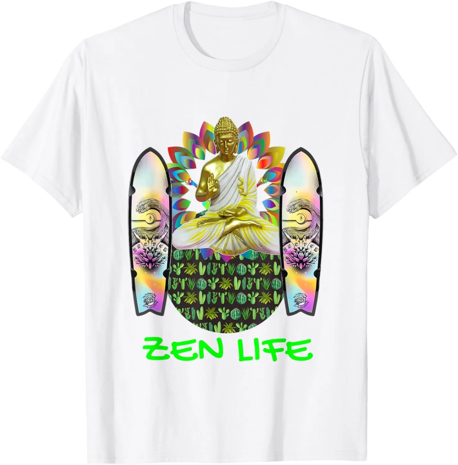 Yoga Zen Life,Yoga Gift Ideas,Surf Theme,Cactus Items T-Shirt