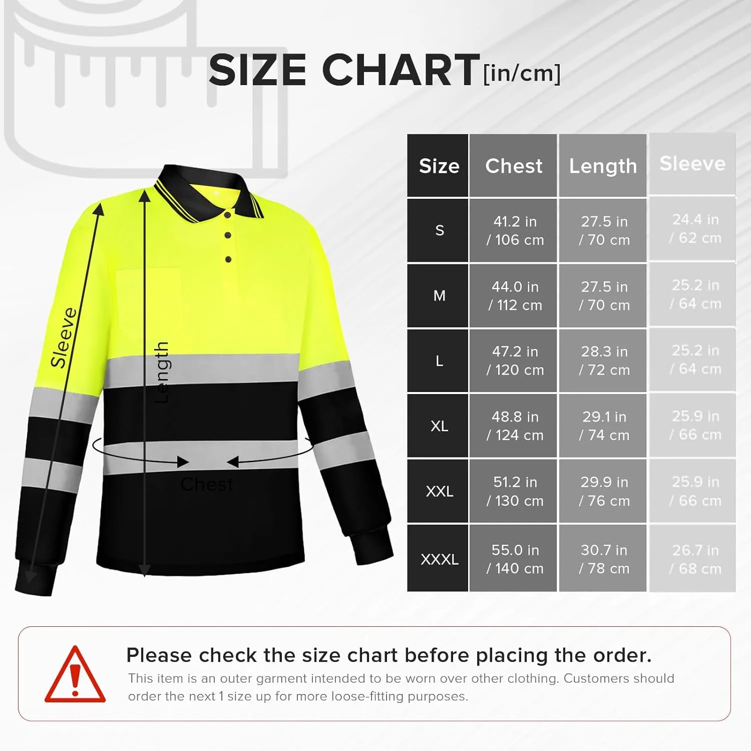Z&Q LABOR Hi Vis Shirts Long Sleeve Reflective Polo Shirt Safety Work Shirt ANSI Class 2 for Construction Men and Women
