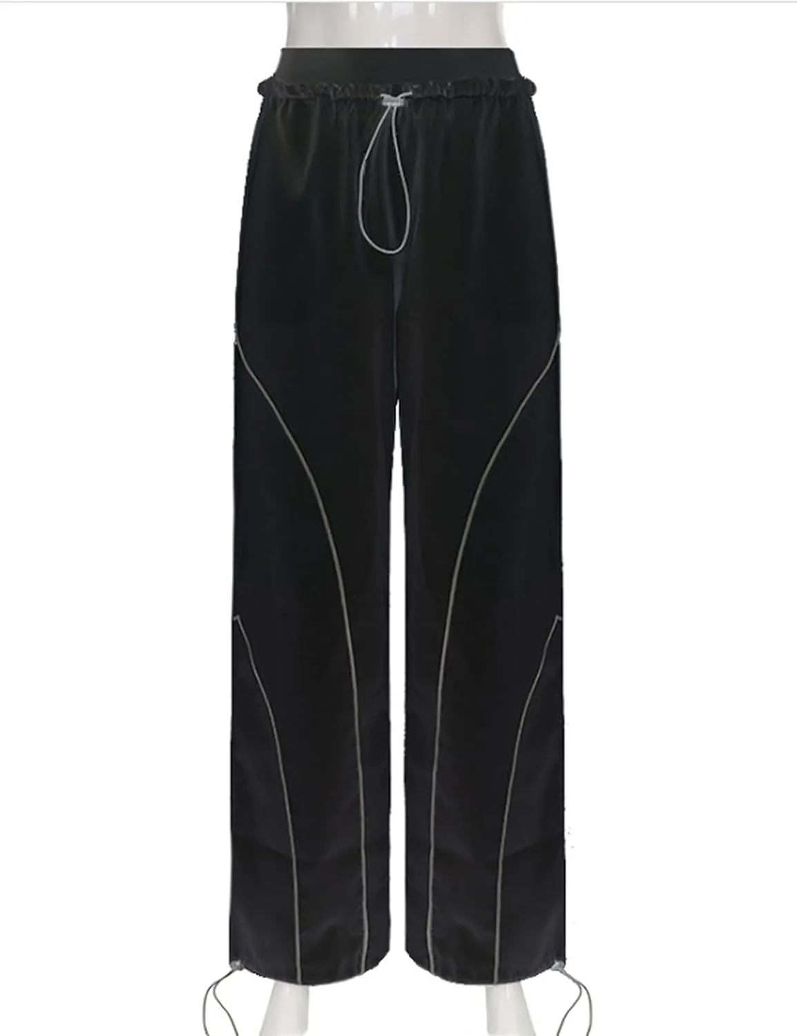 Zontroldy Cargo Pants Women Parachute Pants Y2K Baggy Casual High Waist Wide Leg Track Pants Streetwear